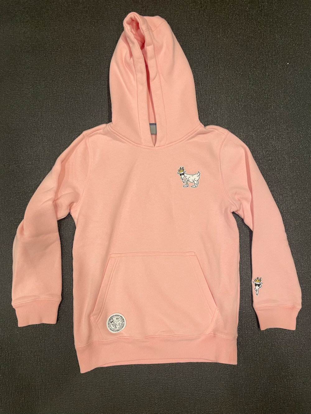 Kids Pink Hoodie Sweatshirt with Dog Patch